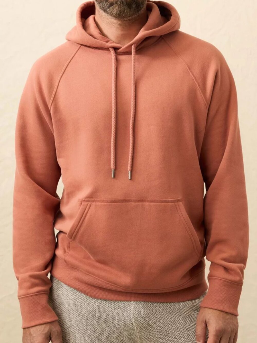 Faherty Men's High Standard Fleece Hoodie Dusty Sienna Size S NWT